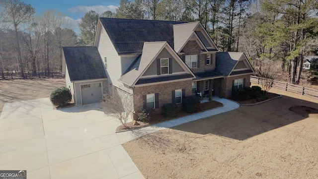 view of front facade with a garage