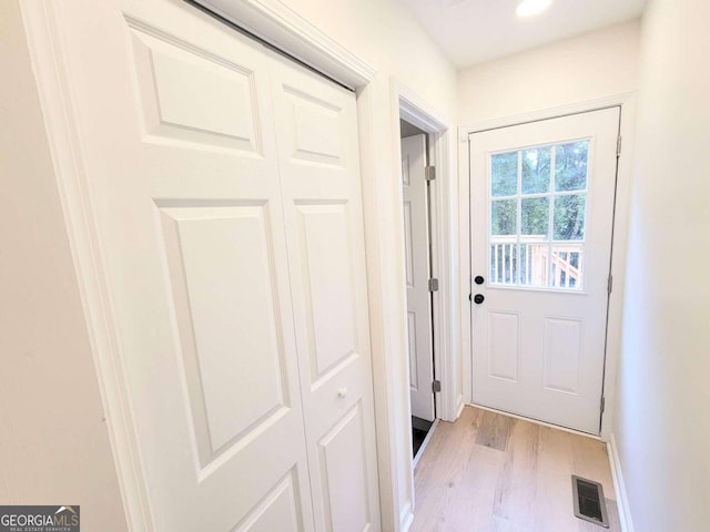 entryway featuring light hardwood / wood-style floors