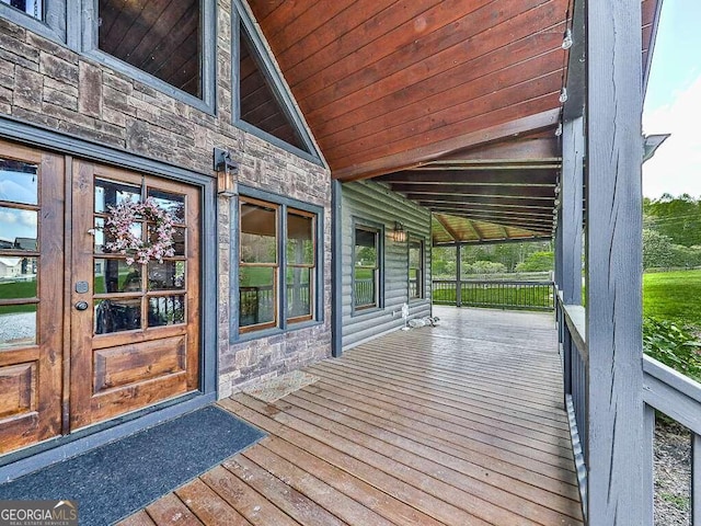42 Lone Pine Dr, Morganton, GA 30560 - wooden terrace featuring french doors