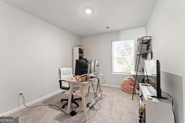 view of carpeted office