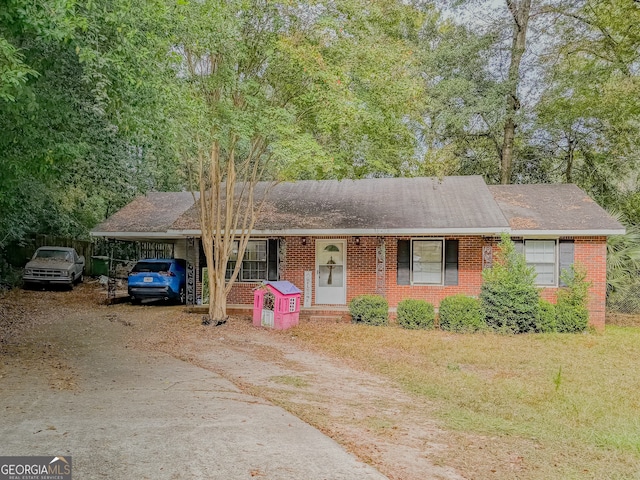 view of single story home