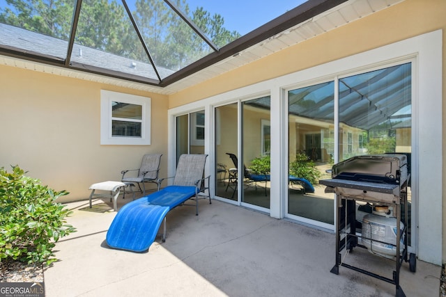 view of patio / terrace with a grill