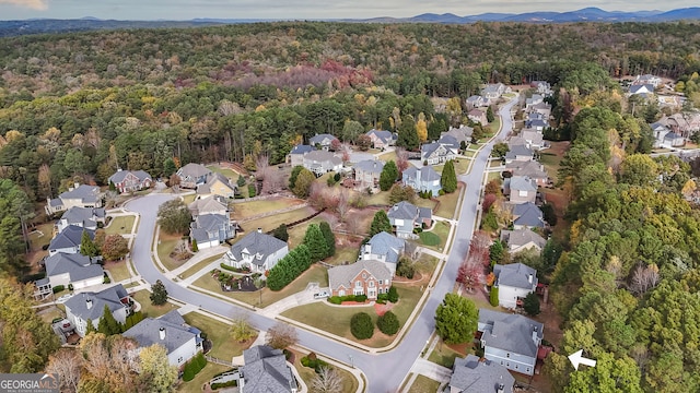 drone / aerial view with a mountain view