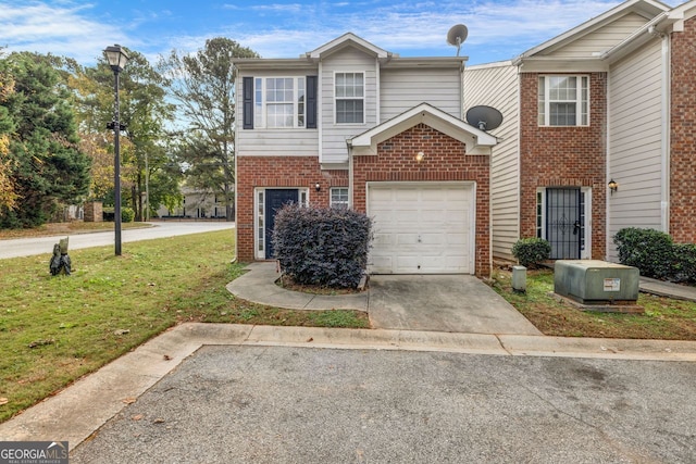 view of property featuring a garage