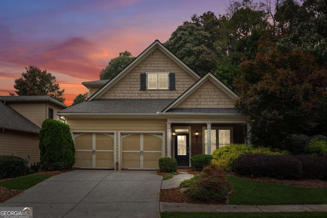 craftsman inspired home featuring a garage