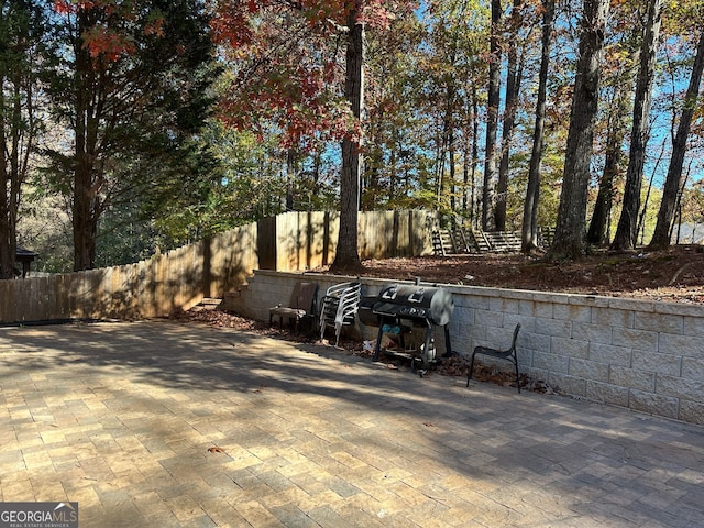 view of patio featuring area for grilling