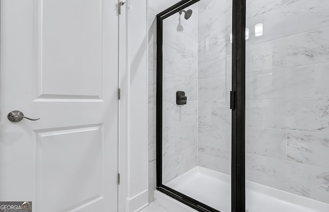 bathroom featuring walk in shower