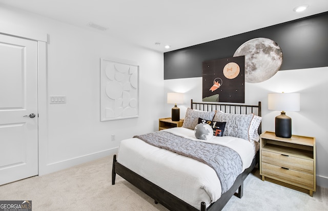 bedroom with carpet floors