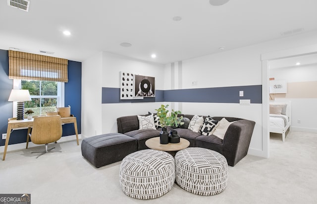 living room featuring carpet floors