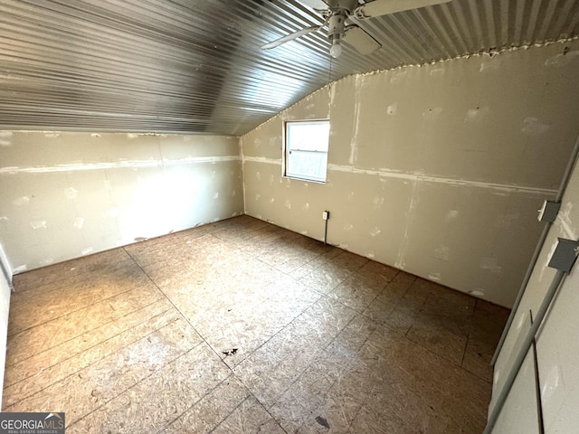 bonus room with vaulted ceiling