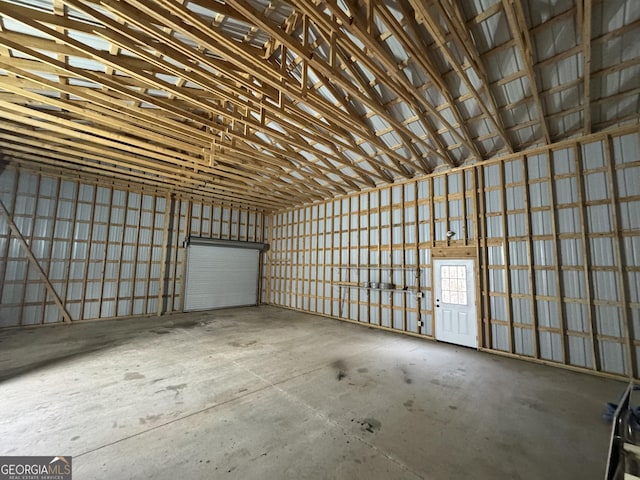 garage featuring metal wall