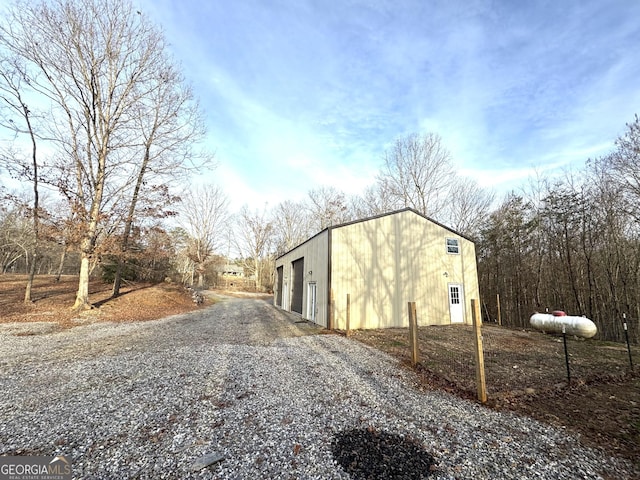 exterior space featuring driveway