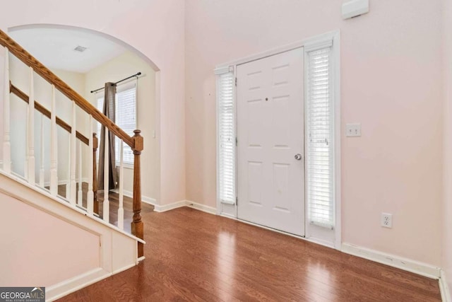 entrance foyer featuring hardwood / wood-style flooring