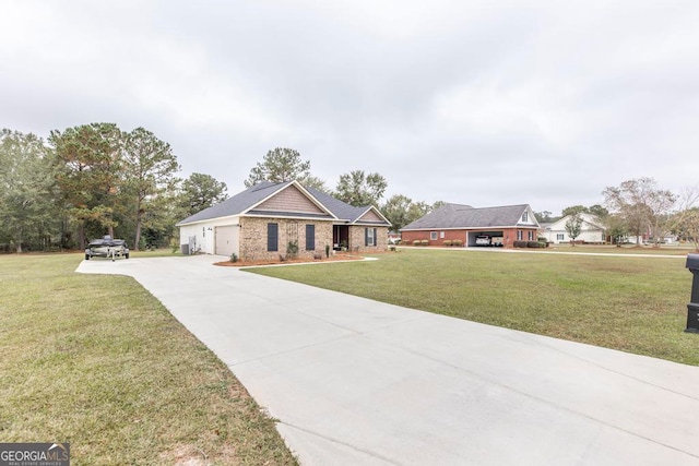 ranch-style house with a front lawn