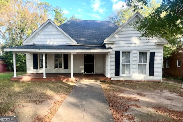 view of front of home featuring covered porch