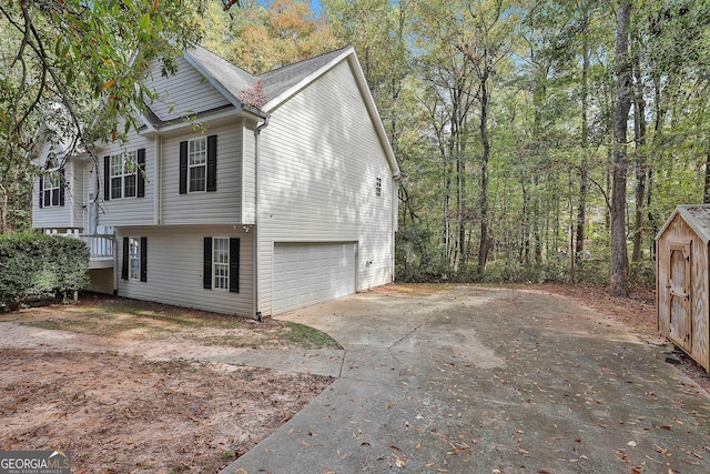 view of home's exterior featuring a garage