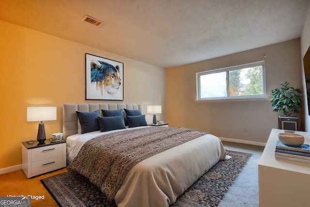 bedroom with carpet