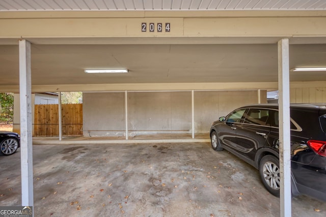 view of garage