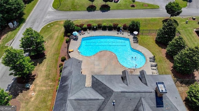 view of pool featuring a patio area