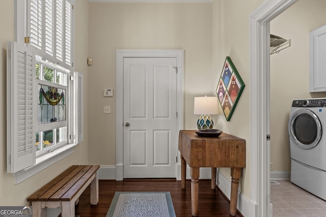 interior space with washer / clothes dryer