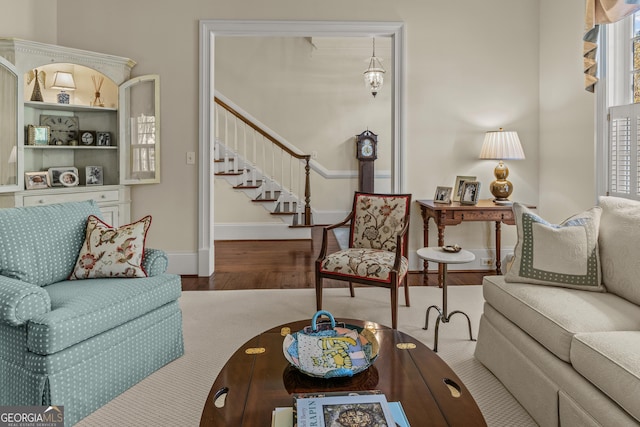 living room featuring hardwood / wood-style floors