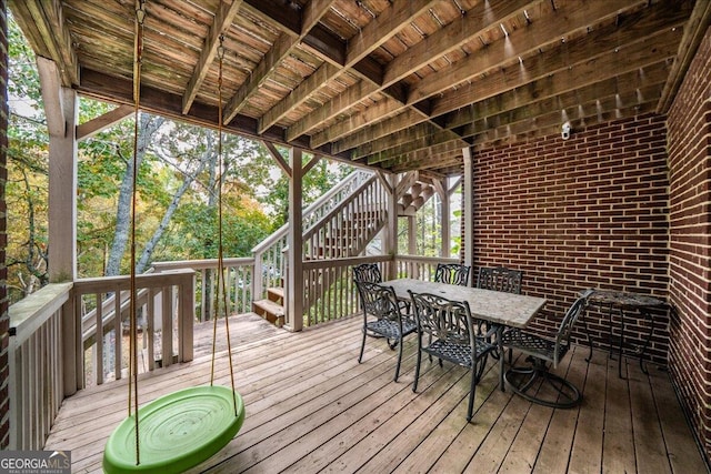 view of wooden deck