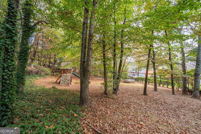 view of yard featuring a playground