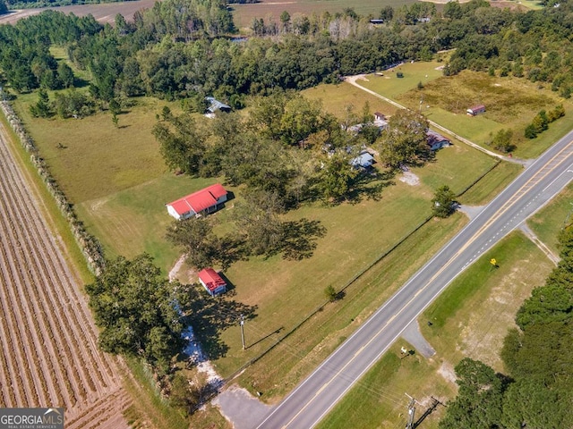 aerial view with a rural view