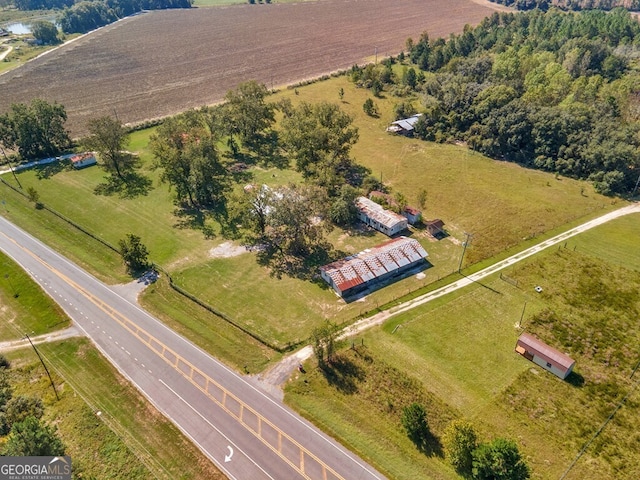 bird's eye view featuring a rural view