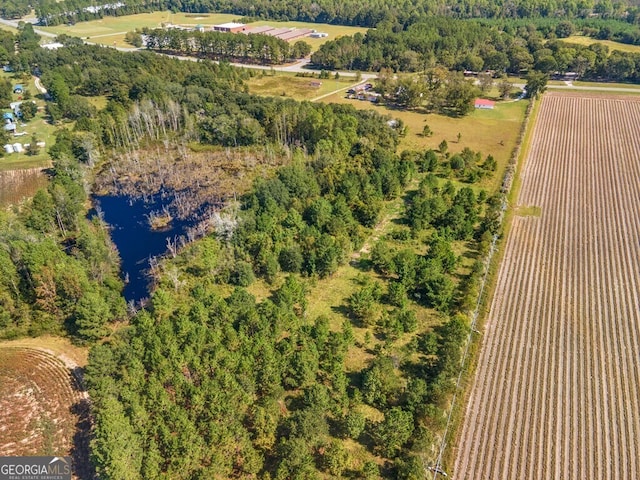 drone / aerial view with a rural view