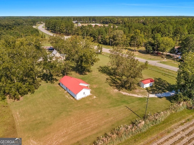 drone / aerial view featuring a rural view