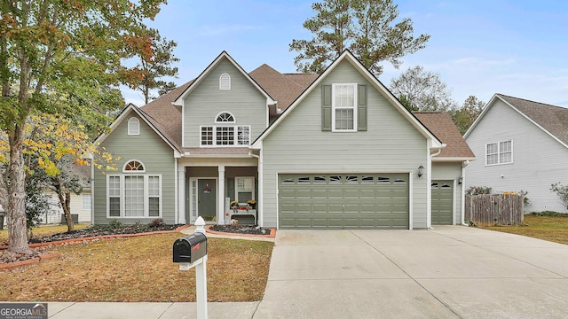 view of property with a garage