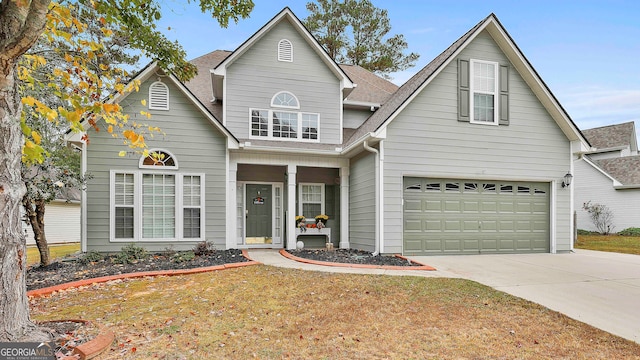 view of front property featuring a garage