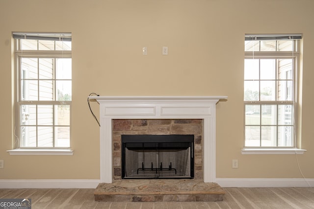 interior details featuring carpet floors