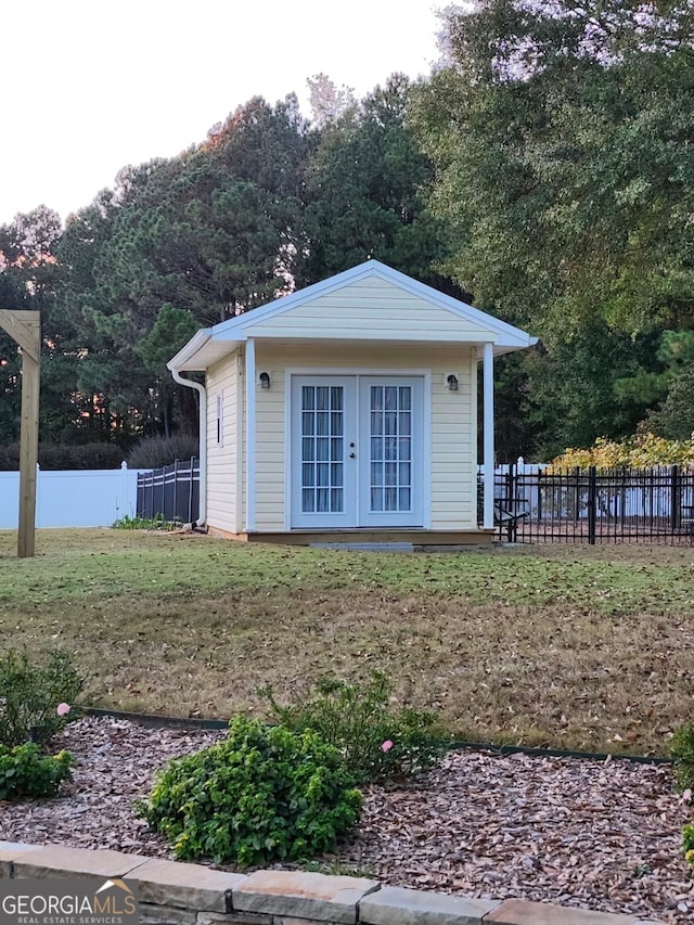 exterior space with french doors