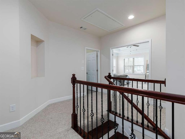 corridor with carpet floors