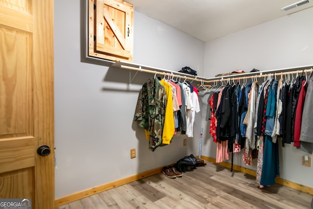 spacious closet with wood-type flooring