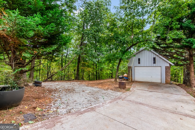 view of garage