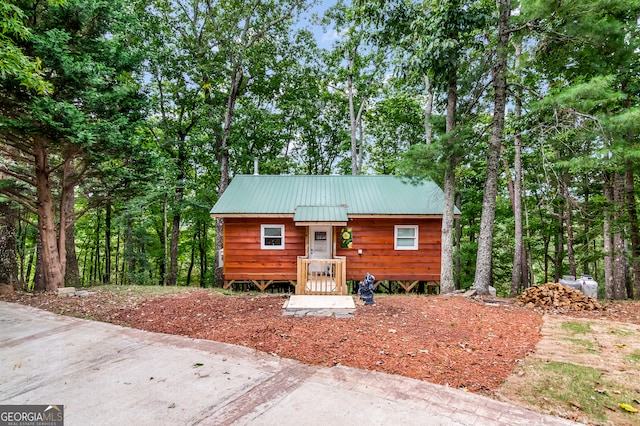 view of log home