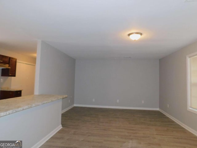 unfurnished living room featuring wood-type flooring