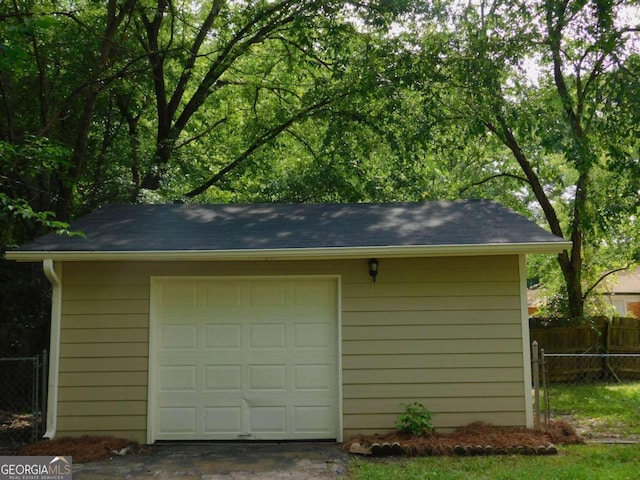 view of garage