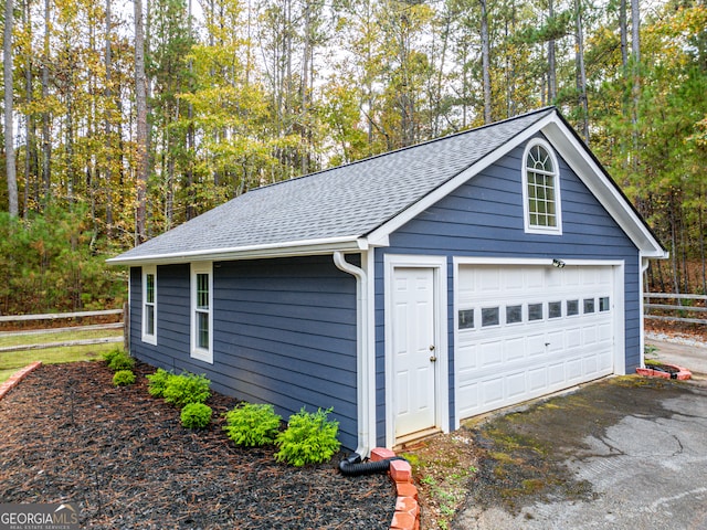 view of garage