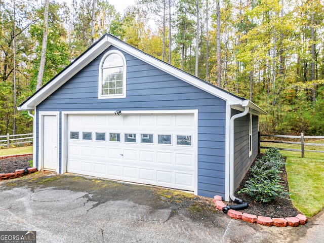 view of garage