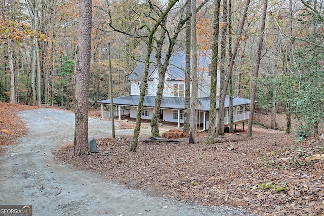 view of front of property with a porch