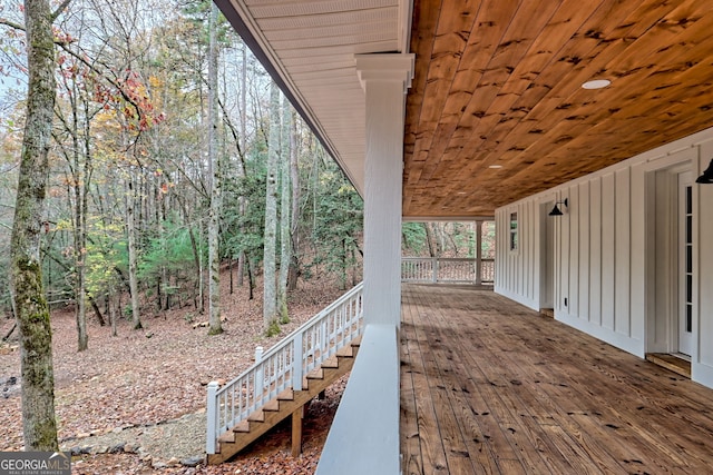 view of wooden deck