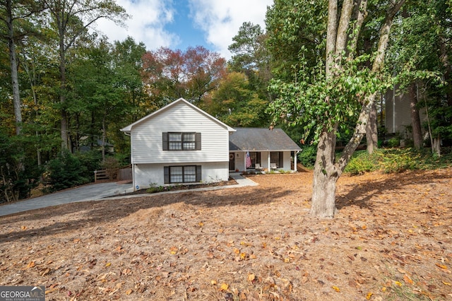 view of split level home