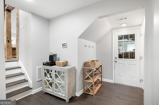 interior space featuring dark wood-type flooring