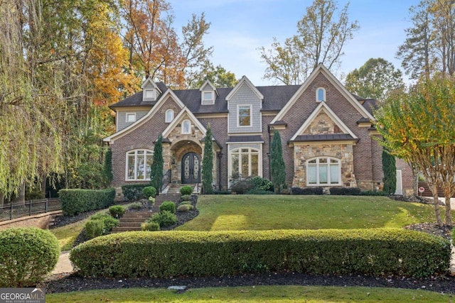 view of front of house with a front yard