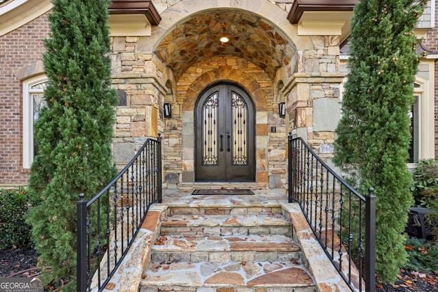 entrance to property with french doors