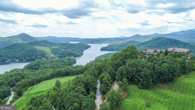 property view of mountains featuring a water view